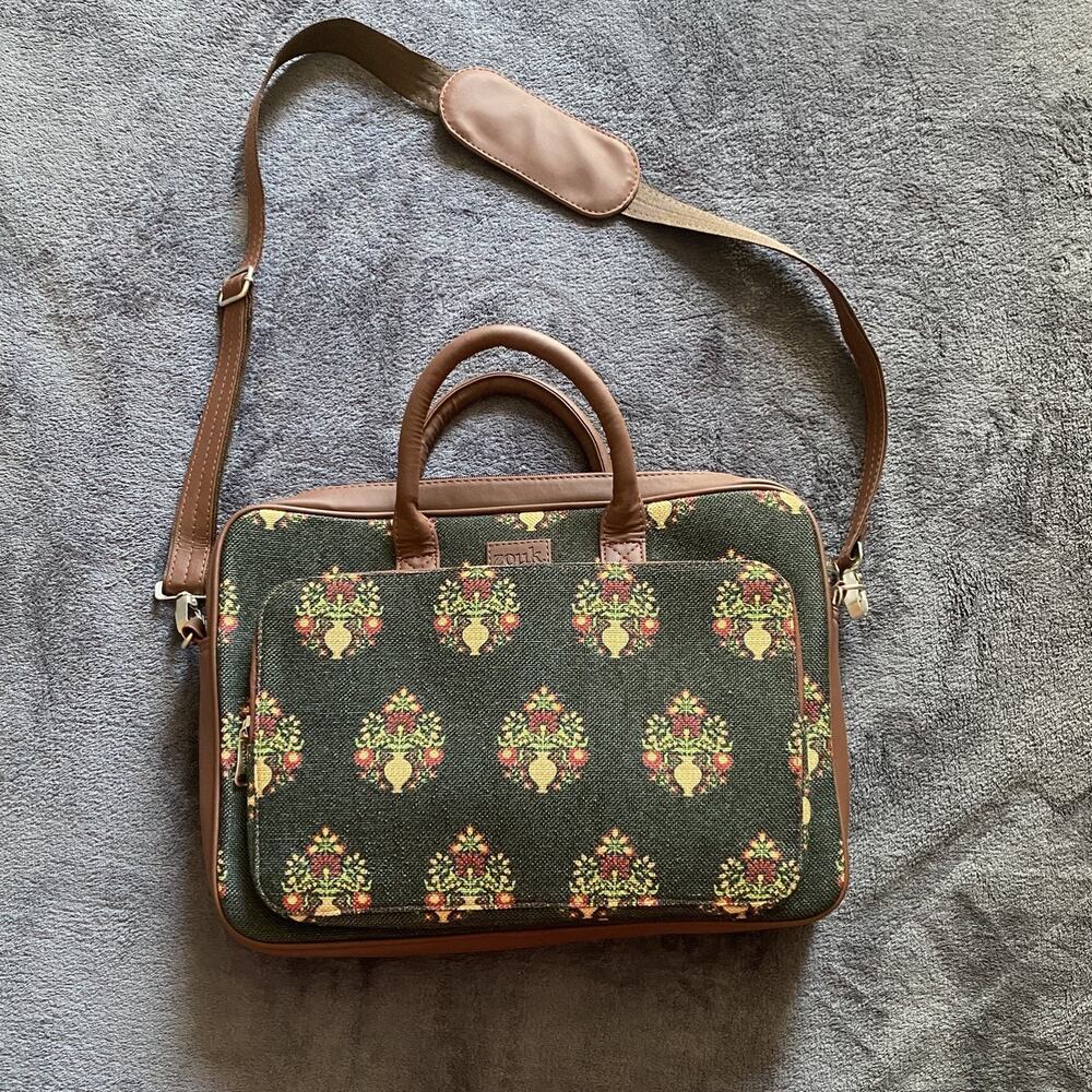 NWT Zouk Vegan Purse Bag Handcrafted with indian fabrics office bag